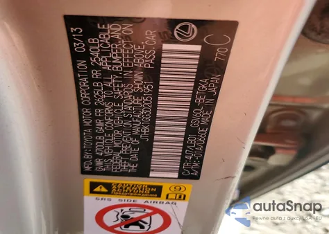 2013 Lexus Es 350 z USA, uszkodzony, nr VIN JTHBK1GG3D2051951